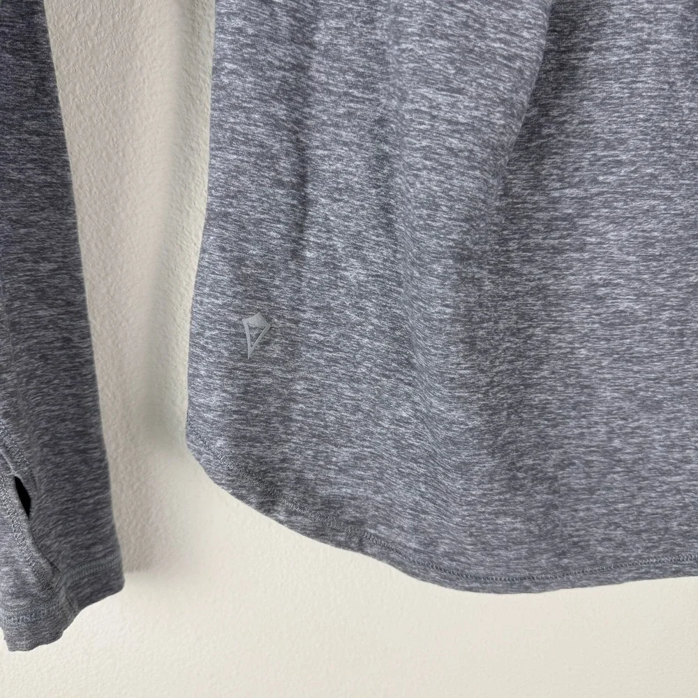 Ivivva by Lululemon Girls Size 7 Long Sleeve Top Gray‎ Thumbholes Activewear